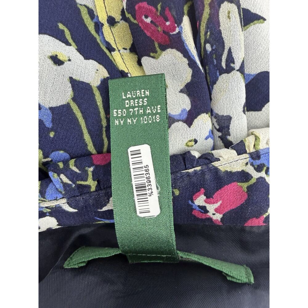 LAUREN RALPH LAUREN $129 Floral Ruffle Lined Sleeveless True Wrap Dress Size 6 - Picture 10 of 10
